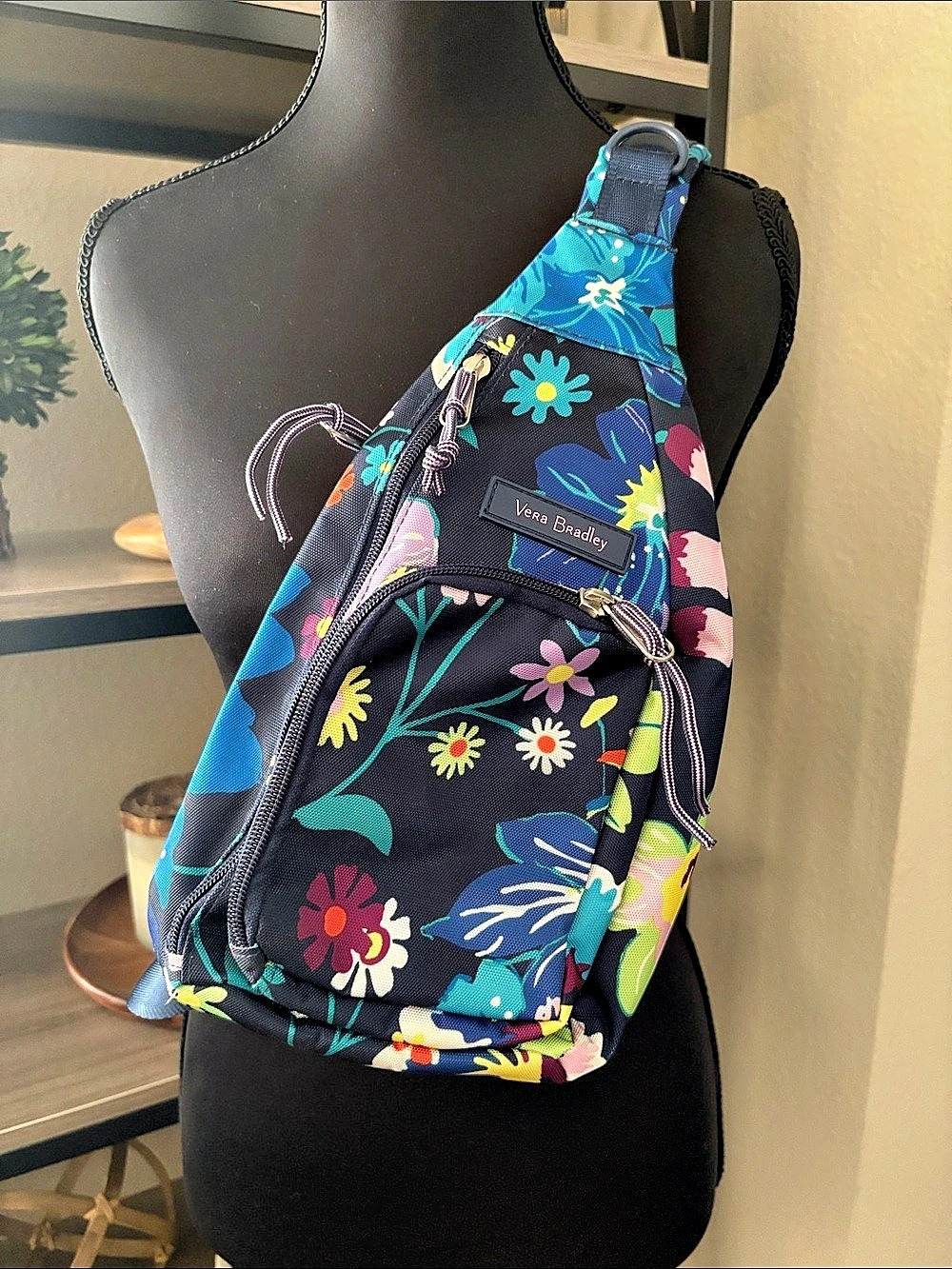 Vera Bradley Navy Moonlight Garden Crossbody Sling Bag NWOT